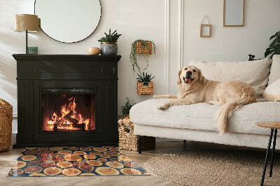 Rectangular glass hearth for wood stove Box with wooden frame