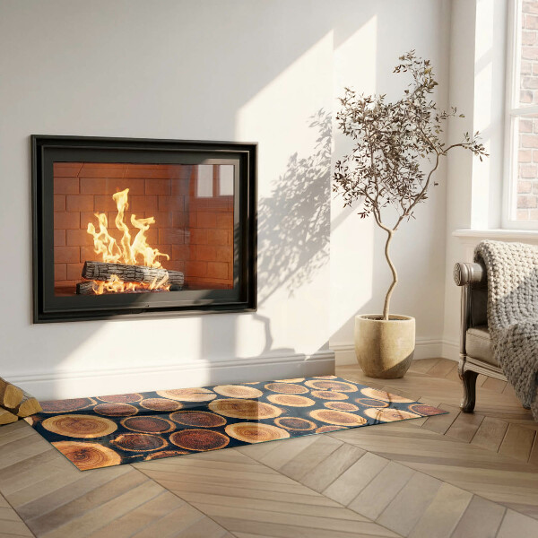 Rectangular glass hearth for wood stove Box with wooden frame