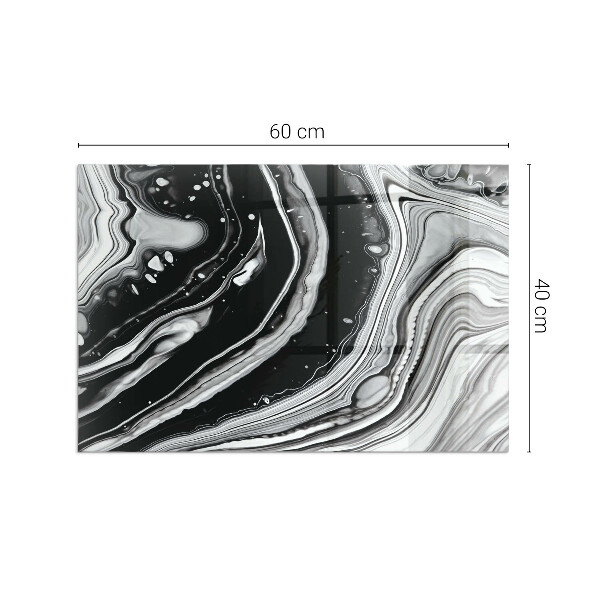 Rectangular tempered glass hearth Abstract wavy and linear patterns