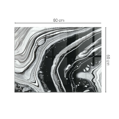 Rectangular tempered glass hearth Abstract wavy and linear patterns