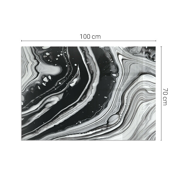 Rectangular tempered glass hearth Abstract wavy and linear patterns