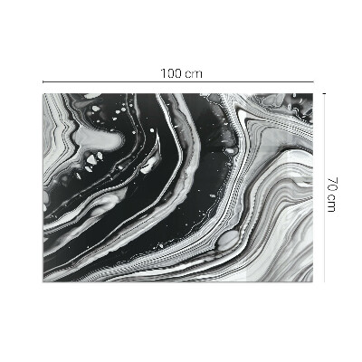 Rectangular tempered glass hearth Abstract wavy and linear patterns