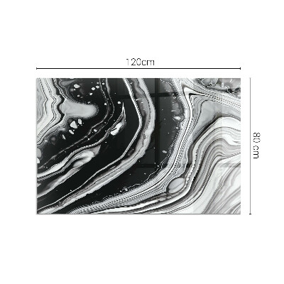 Rectangular tempered glass hearth Abstract wavy and linear patterns