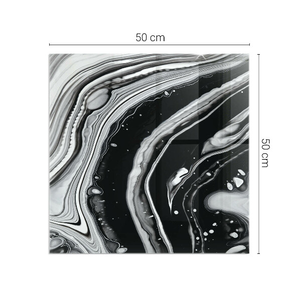 Rectangular tempered glass hearth Abstract wavy and linear patterns