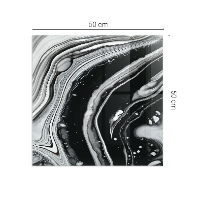 Rectangular tempered glass hearth Abstract wavy and linear patterns