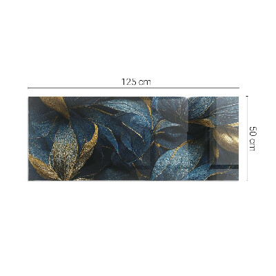 Rectangular glass hearth Stylish leaves in the structure