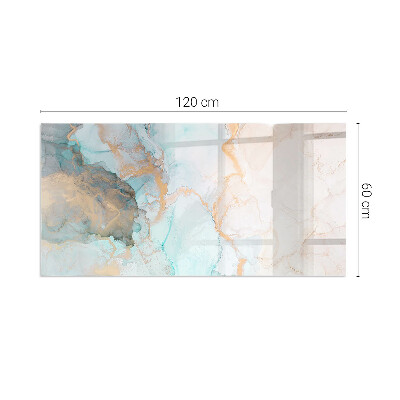 Rectangular tempered glass hearth Fluid abstract motif