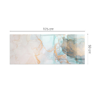 Rectangular tempered glass hearth Fluid abstract motif