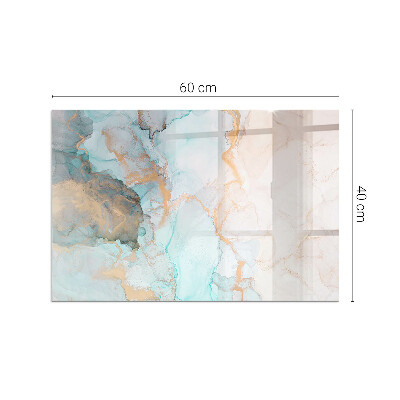 Rectangular tempered glass hearth Fluid abstract motif