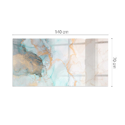 Rectangular tempered glass hearth Fluid abstract motif