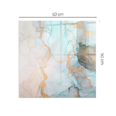 Rectangular tempered glass hearth Fluid abstract motif