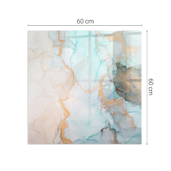 Rectangular tempered glass hearth Fluid abstract motif