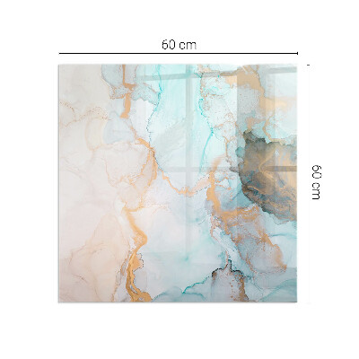 Rectangular tempered glass hearth Fluid abstract motif