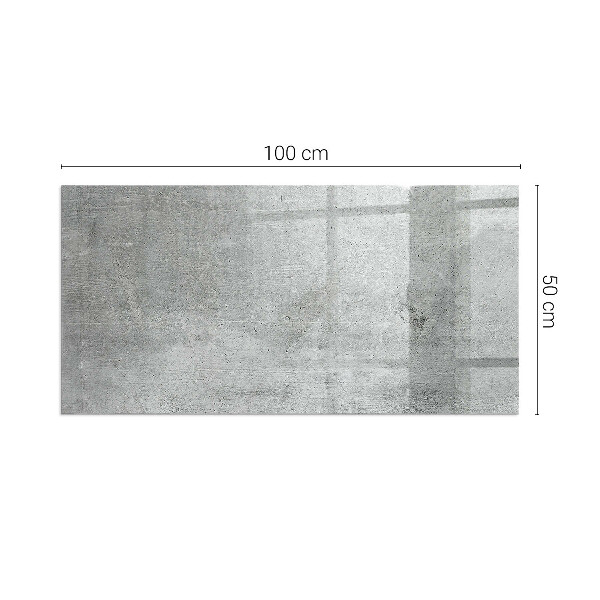 Rectangular glass hearth Raw concrete in a minimalist style