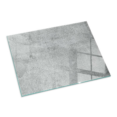 Rectangular glass hearth Raw concrete in a minimalist style