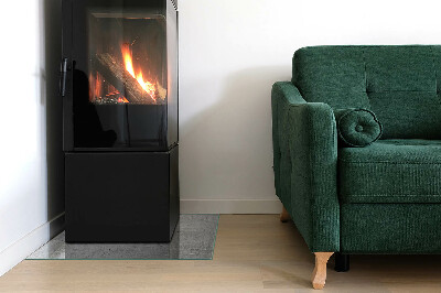 Rectangular glass hearth Raw concrete in a minimalist style