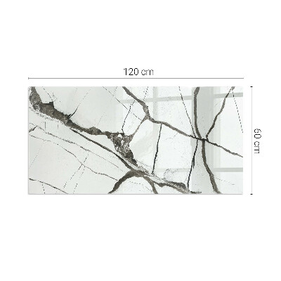 Rectangular glass hearth for wood stove Marble veins in an elegant style