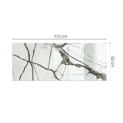 Rectangular glass hearth for wood stove Marble veins in an elegant style