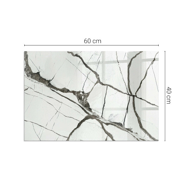 Rectangular glass hearth for wood stove Marble veins in an elegant style