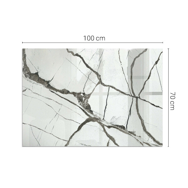 Rectangular glass hearth for wood stove Marble veins in an elegant style