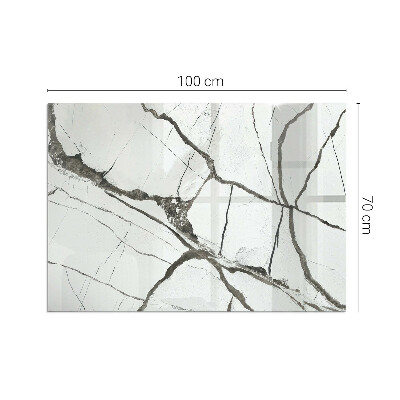 Rectangular glass hearth for wood stove Marble veins in an elegant style