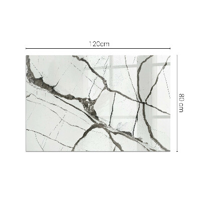 Rectangular glass hearth for wood stove Marble veins in an elegant style