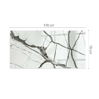 Rectangular glass hearth for wood stove Marble veins in an elegant style