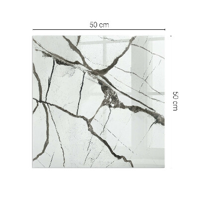 Rectangular glass hearth for wood stove Marble veins in an elegant style