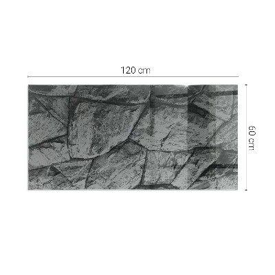 Rectangular glass hearth Stone style in a natural version