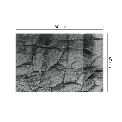 Rectangular glass hearth Stone style in a natural version