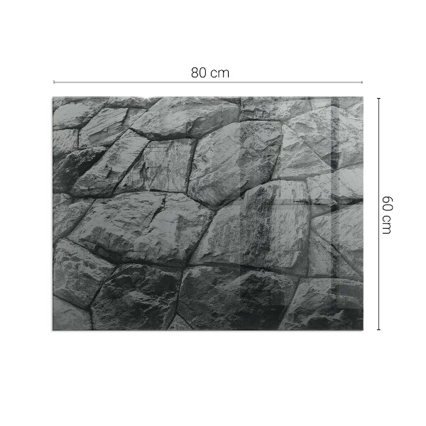 Rectangular glass hearth Stone style in a natural version