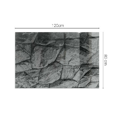 Rectangular glass hearth Stone style in a natural version