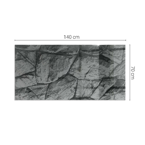 Rectangular glass hearth Stone style in a natural version