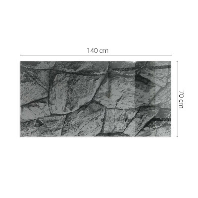 Rectangular glass hearth Stone style in a natural version