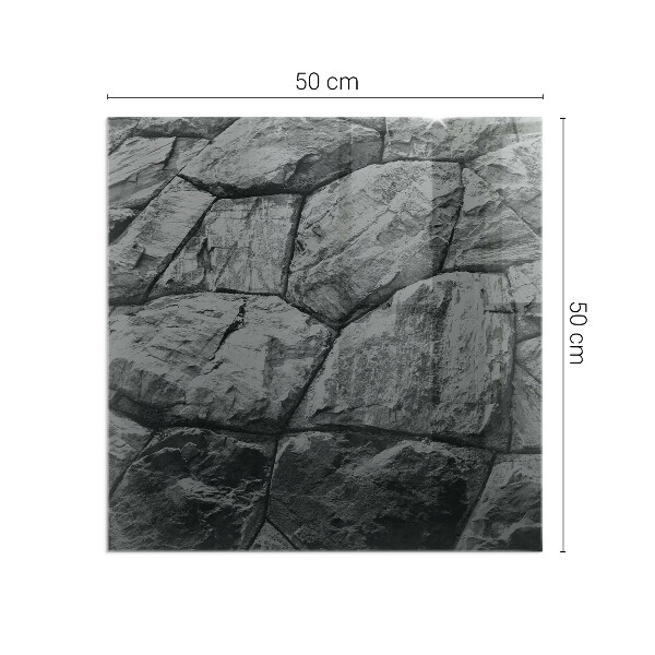 Rectangular glass hearth Stone style in a natural version