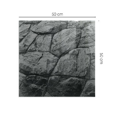 Rectangular glass hearth Stone style in a natural version