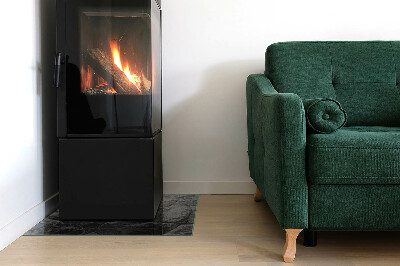 Rectangular glass hearth Stone style in a natural version