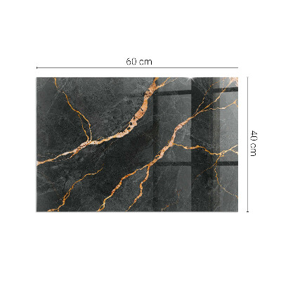Rectangular tempered glass hearth Marble style with delicate veining