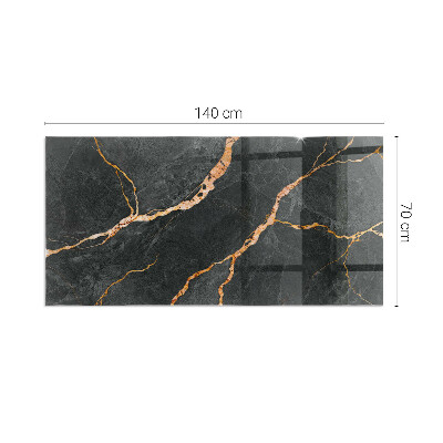 Rectangular tempered glass hearth Marble style with delicate veining