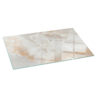 Rectangular glass hearth for wood stove Stone organic motif