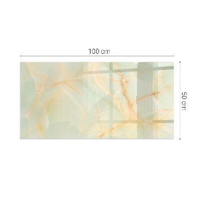 Rectangular glass hearth Abstract marble motif