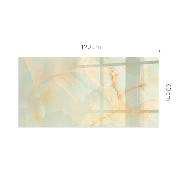 Rectangular glass hearth Abstract marble motif