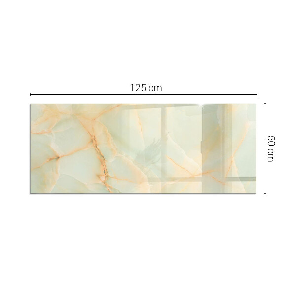Rectangular glass hearth Abstract marble motif