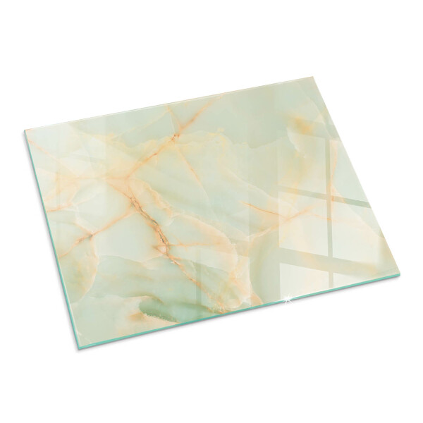 Rectangular glass hearth Abstract marble motif