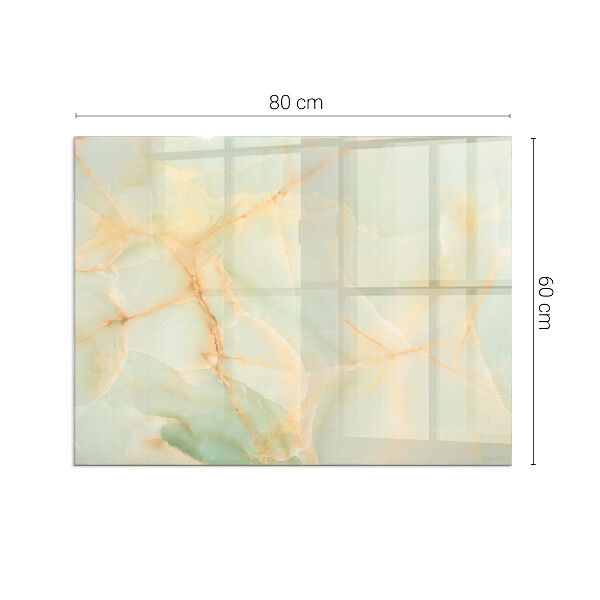 Rectangular glass hearth Abstract marble motif