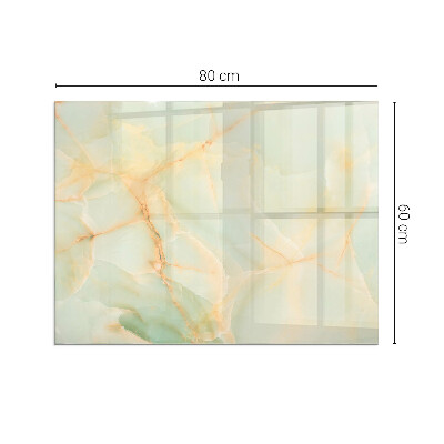 Rectangular glass hearth Abstract marble motif
