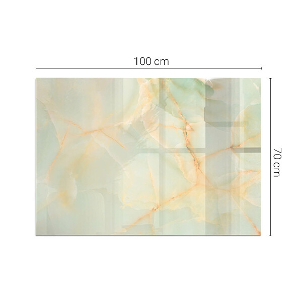 Rectangular glass hearth Abstract marble motif