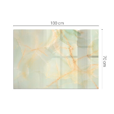 Rectangular glass hearth Abstract marble motif