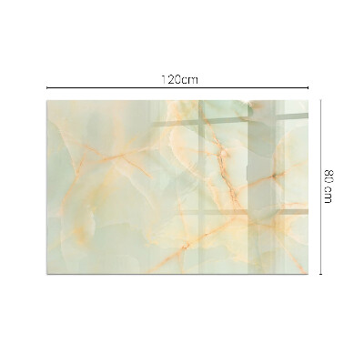 Rectangular glass hearth Abstract marble motif