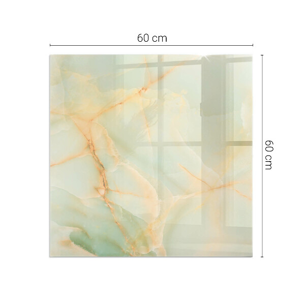 Rectangular glass hearth Abstract marble motif